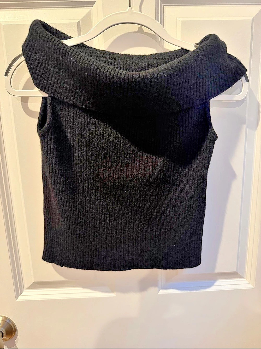 Tanya Taylor Mindy Top Merino Wool Off-Shoulder Size Medium